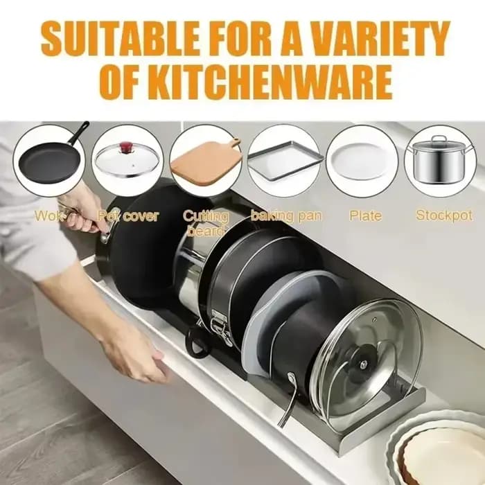Support de rangement extensible pour casseroles et poêles