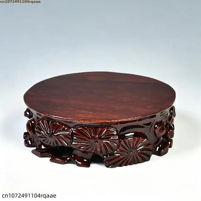 Support d'affichage de bureau pour pots de bonsaï et de plantes succulentes, support de plantes sculpté en bois, base durable pour pots de fleurs d'intérieur et artisanat de bonsaï