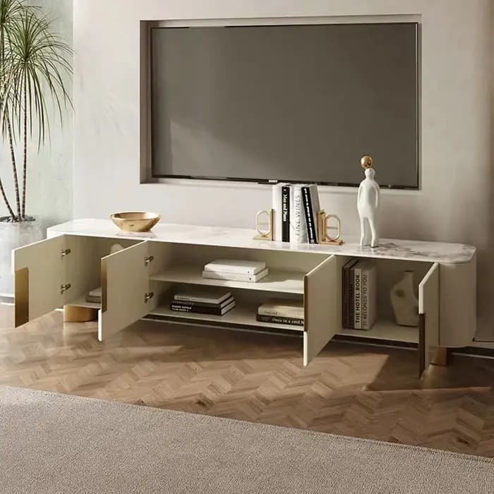 Meuble TV de style européen de luxe, meuble TV moderne, esthétique simple, tendance, de qualité supérieure, meuble TV pour salon, meubles de salon
