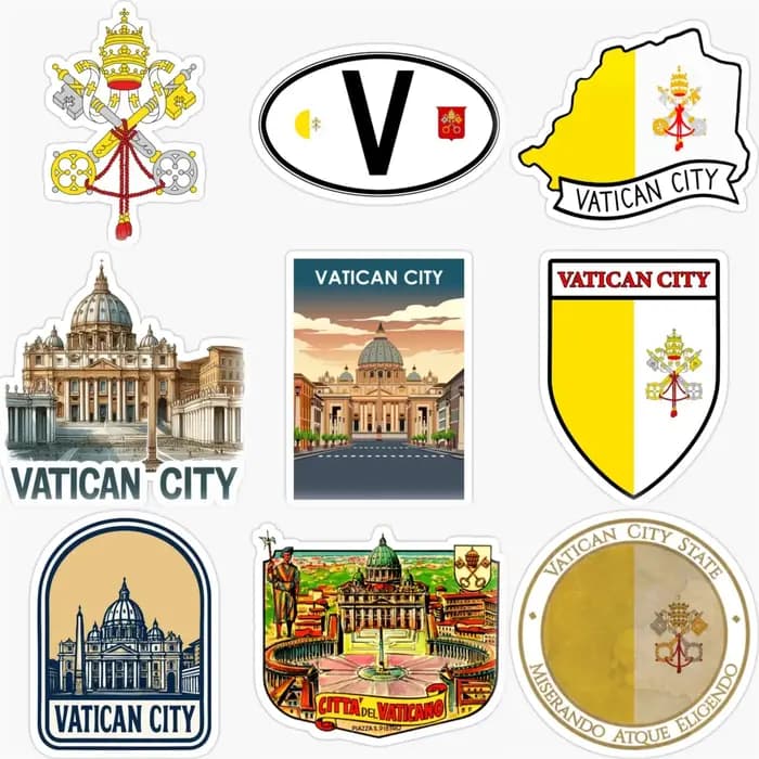 Autocollant créatif avec drapeau de la Ville du Vatican