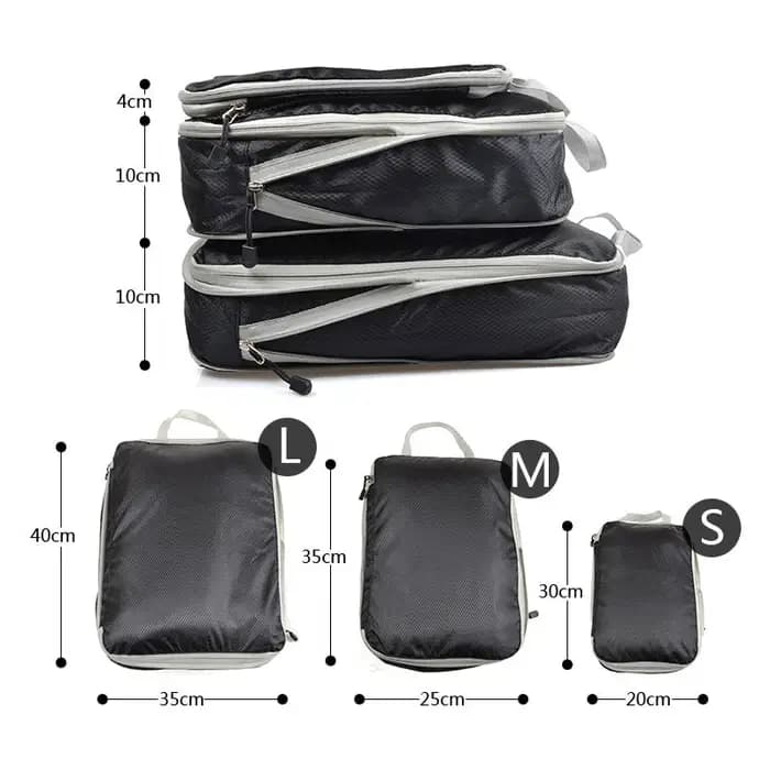 Organiseurs de bagages, sacs de rangement de voyage portables, cubes de compression, sacs de voyage