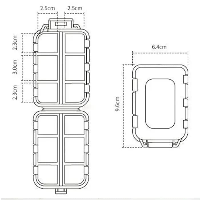 Boîte à pilules médicale hebdomadaire à 12 grilles, distributeur de pilules, organisateur de comprimés, pilulier, conteneur Portable, diviseur de médicaments, boîte à médicaments