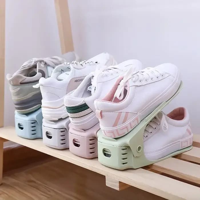 Organisateur de chaussures empilable avec fentes réglables