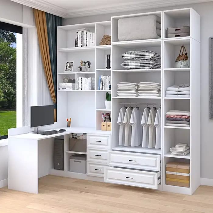 Armoire de Luxe Incense, Commode de Rangement à Tiroirs, Armoire Moderne en Bois Blanc, Meuble de Rangement pour Vêtements, Mobilier de Maison