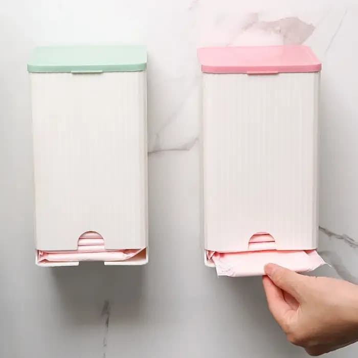 Petite boîte de rangement murale anti-poussière pour serviettes hygiéniques