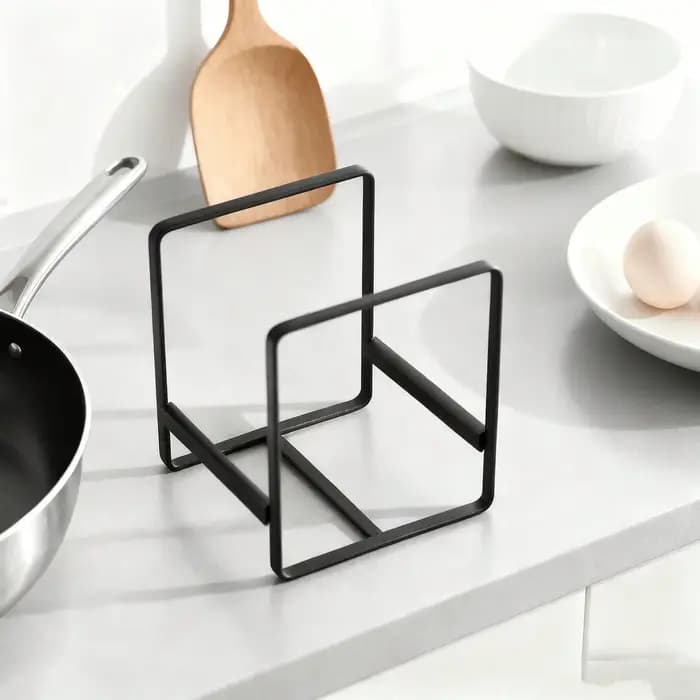 Étagère à assiettes en métal noir - Organisateur de vaisselle vertical compact