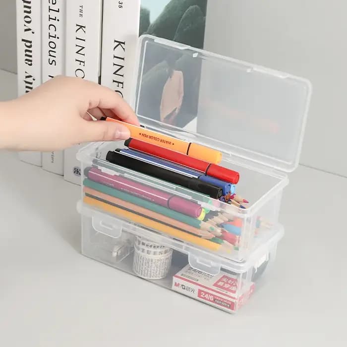 Boîte de rangement transparente pour stylos