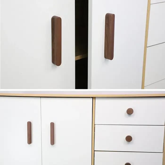 Poignées de porte d'armoire en bois massif