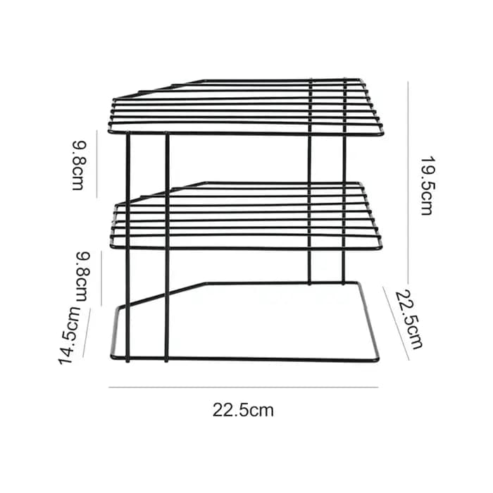 Étagère d'angle de rangement de cuisine, Pot d'assaisonnement, bol, plat, verres, organisateur de comptoir, support de maquillage cosmétique amovible à 3 niveaux