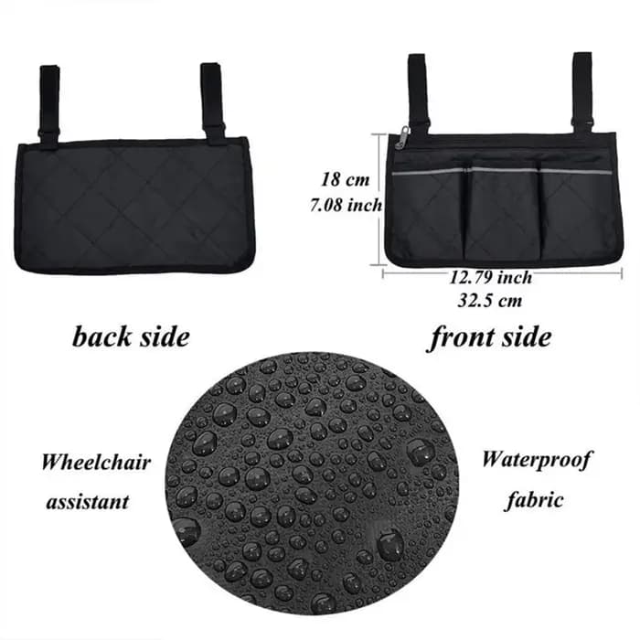 Sac de rangement latéral pour fauteuil roulant, avec plusieurs poches, organisateur pour fournitures médicales, accessoires, Solution de rangement compacte