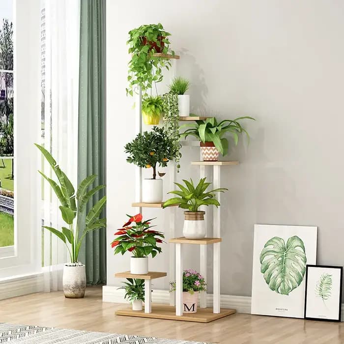 Étagères de terrasse de restaurant, présentoir de rangement à niveaux, support à fleurs, mobilier de