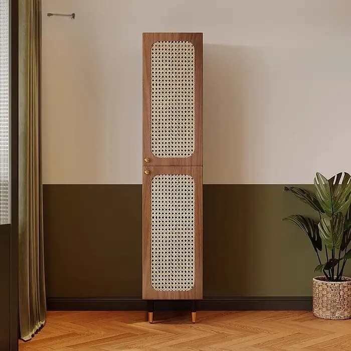 Armoire Vintage en bois rangement femmes vêtements jean placard