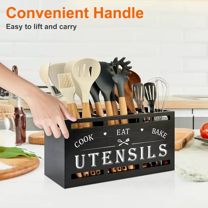 Support à ustensiles de cuisine en bois