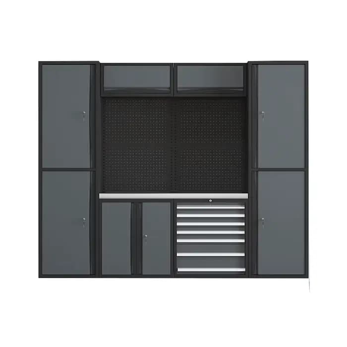 Établi de garage avec armoire de rangement d'outils pour atelier