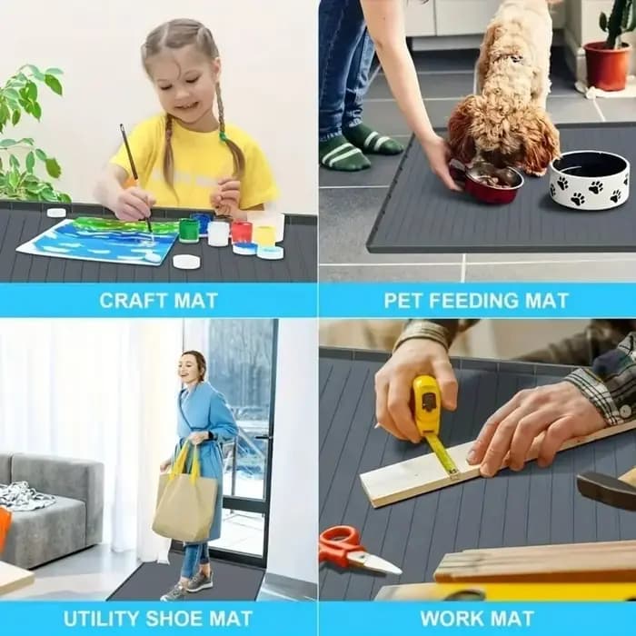 Polymères durables sous évier, doublure d'égouttement étanche pour armoires de cuisine, solution de rangement facile à nettoyer