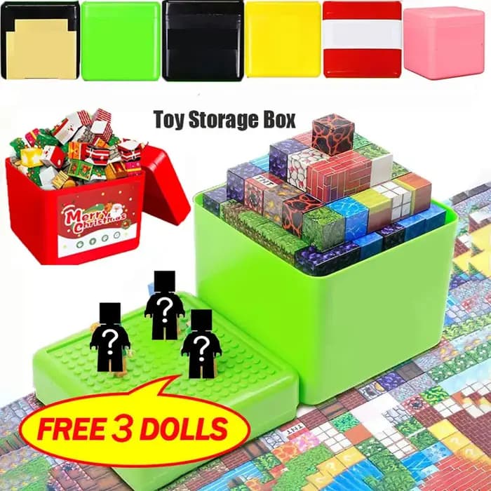 Boîte de rangement de blocs de construction magnétiques