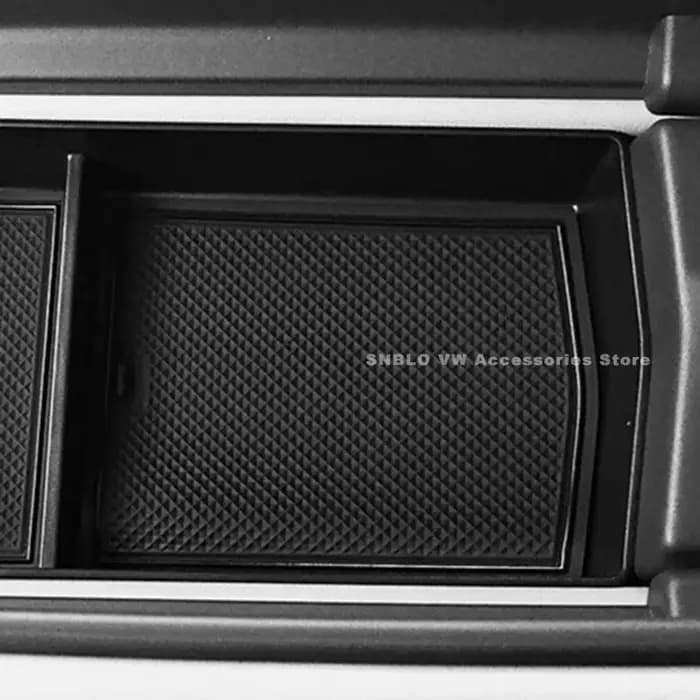 Boîte de rangement pour accoudoir console centrale intérieur en plastique ABS et PVC bleu pour VW ID7 2023 2024 accessoire voiture