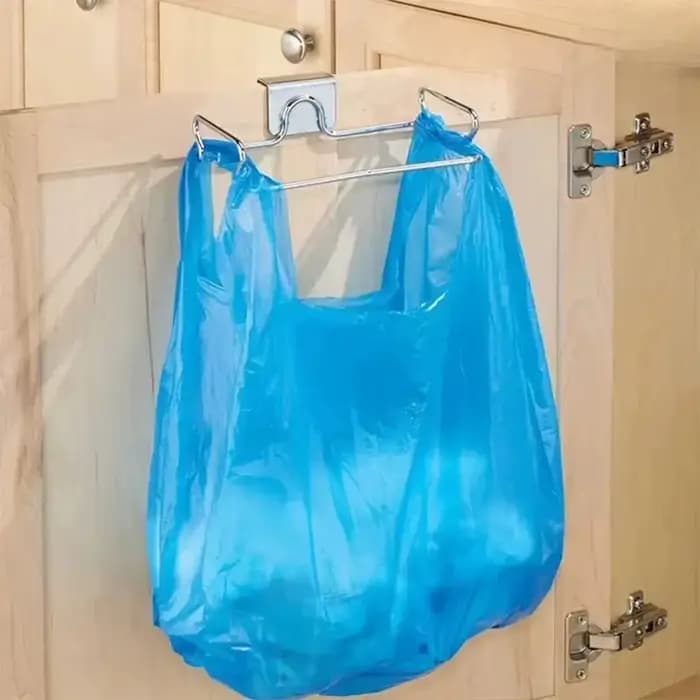 Support de rangement multifonctionnel pour sacs poubelles en acier inoxydable pour porte d'armoire
