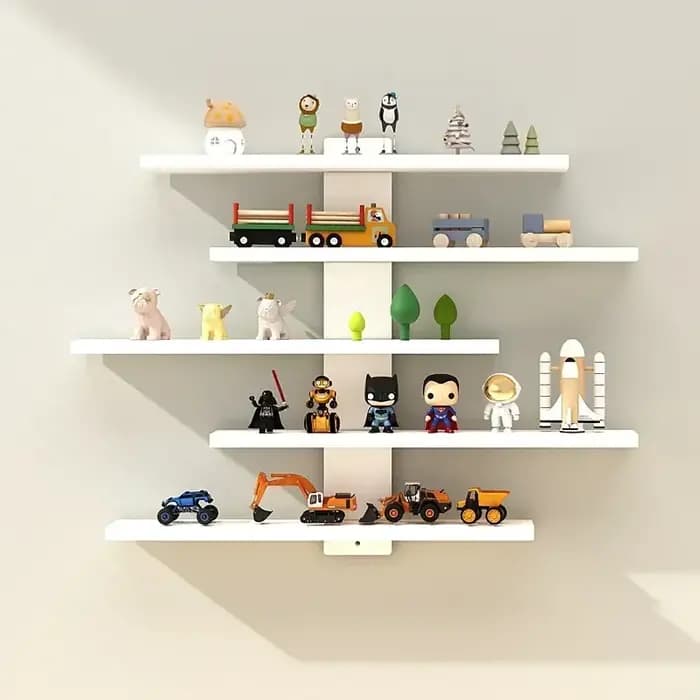 Étagère murale réglable à 5 niveaux pour figurines, objets de collection et petits blocs de construction - Décoration moderne pour la maison