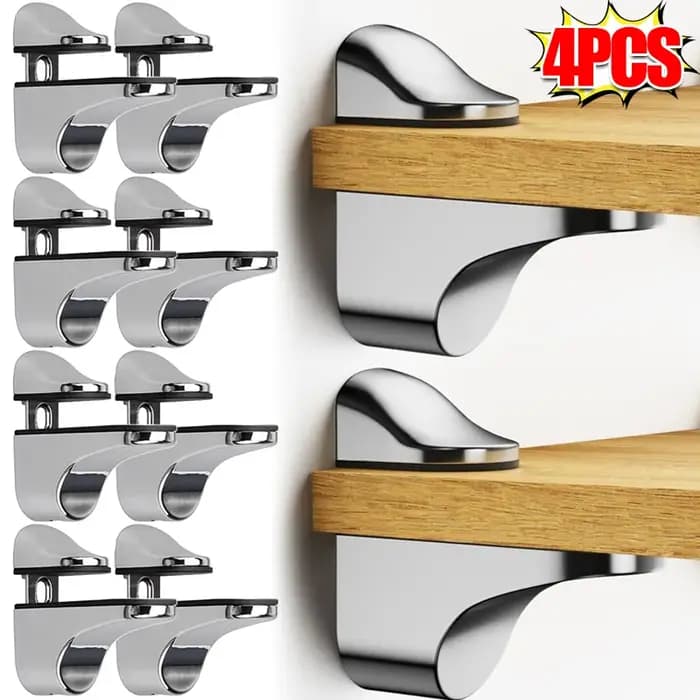 4/1 pièces Support d'étagère en verre réglable pince salle de bain Supports étagères