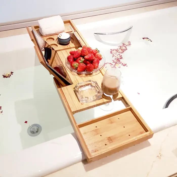 Étagère de bain en bambou