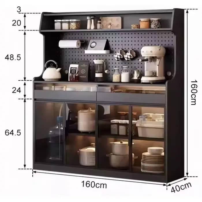 Étagères de cuisine, vitrines de salon