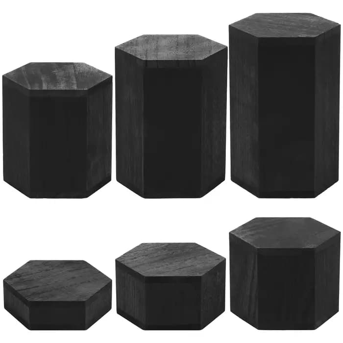 Étagère hexagonale en bois à 6 compartiments