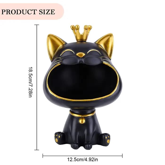 Boîte de rangement créative de figurine de chat porte-bonheur, statue de chat, décoration de grande