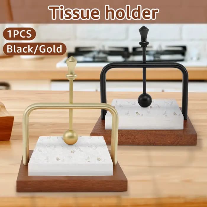 Porte-serviettes de Table en bois avec bras en métal lesté