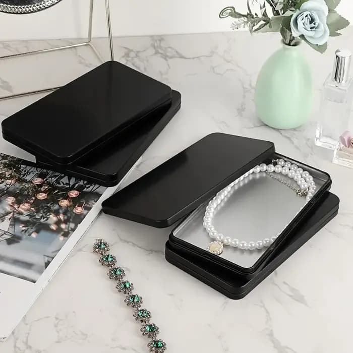 Organisateur de rangement en métal noir pour bureau boîte à monnaie et billets avec couvercle pour gestion d'espèces et articles divers