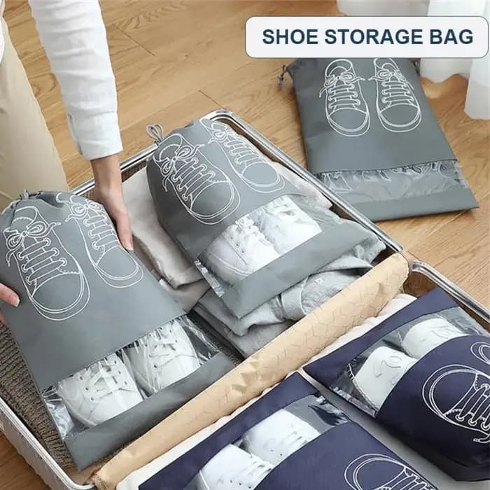 5/10pcs Chaussures Sac De Rangement Placard Organisateur Non Tissé Voyage Portable Sac Étanche Poche Vêtements Classé Tirer Sac Suspendu
