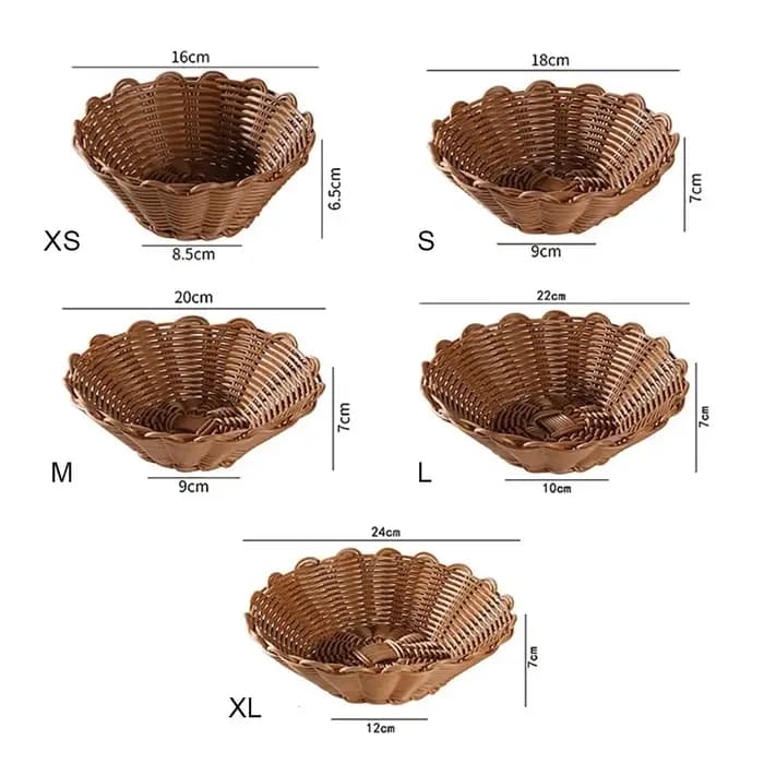 Panier de rangement rond tressé pour pain