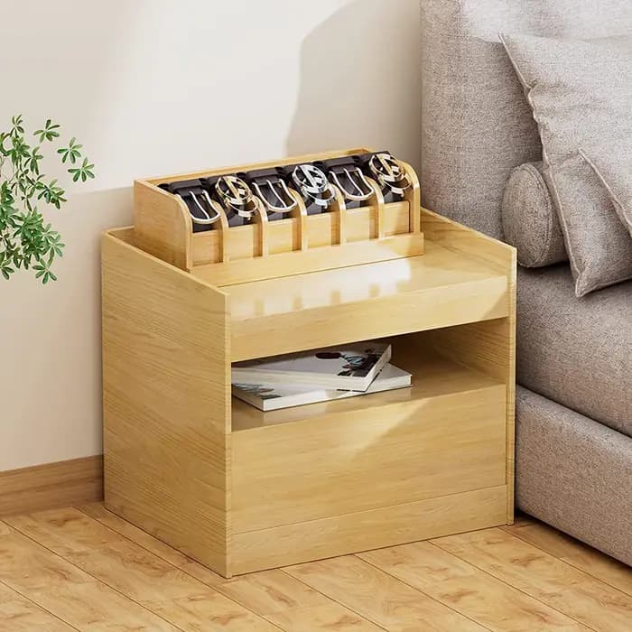 Boîte de rangement en bois pour ceintures