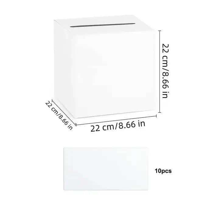 Boîte de rangement blanche et noire pour cartes de mariage, boîte à cartes de vœux et de vote en car