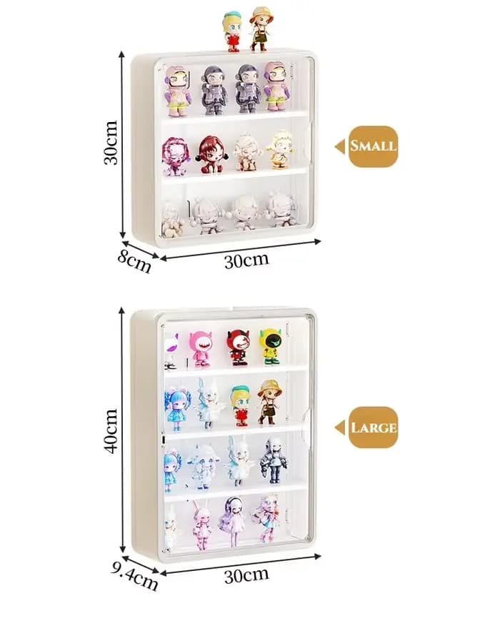 Boîte de rangement murale avec couvercle pour figurines d'action