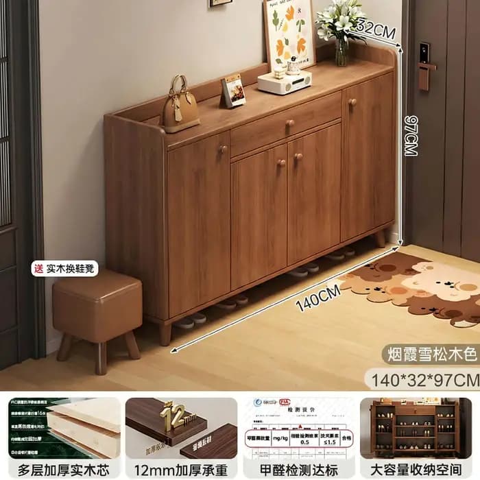 Meuble à chaussures d'entrée, armoire de rangement antique intégrée, petite étagère à chaussures pour porche, casier d'intérieur mural