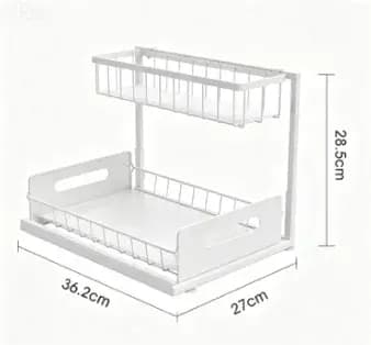 Étagère de rangement coulissante à 2 niveaux sous l'évier
