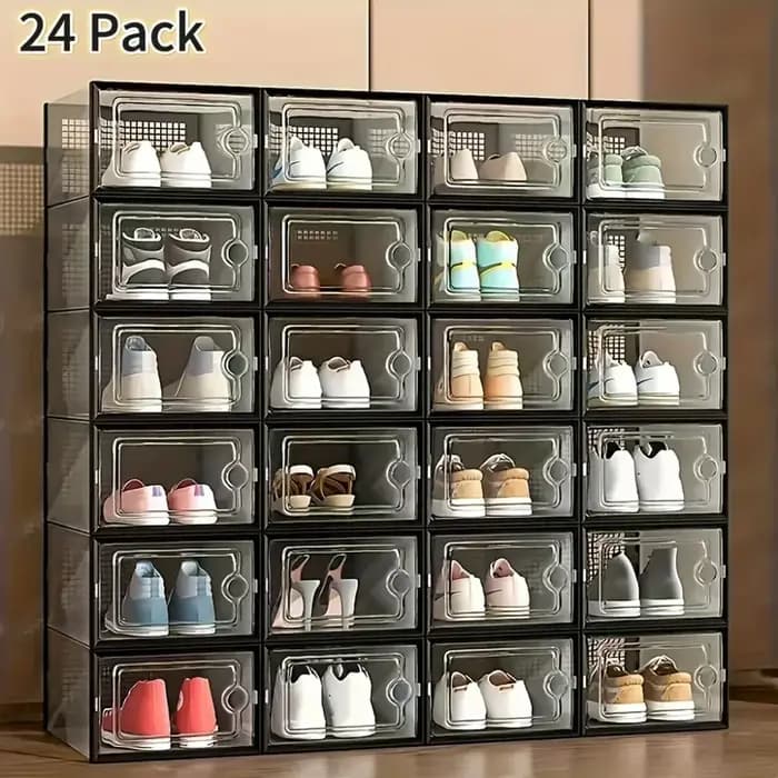 Boîte à chaussures modulaire peu encombrante de grande capacité 6 pièces