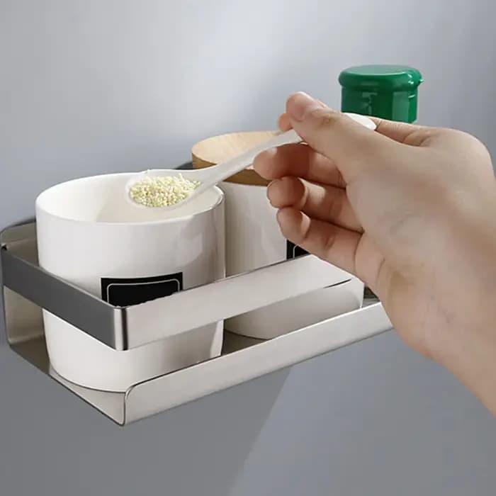 HOShelf-Porte-shampooing carré auto-adhésif en acier inoxydable