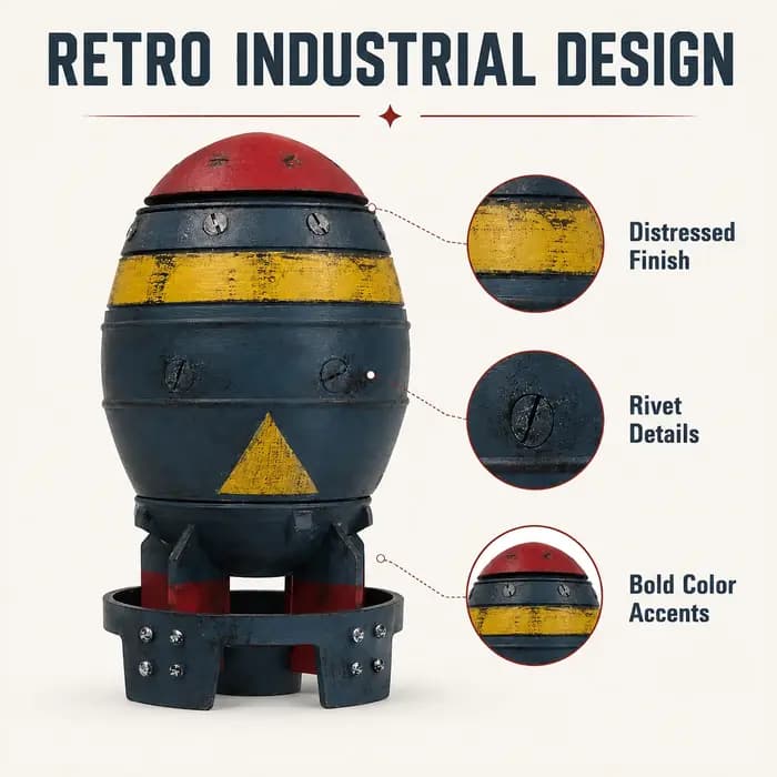 Boîte de rangement en résine en forme de bombe
