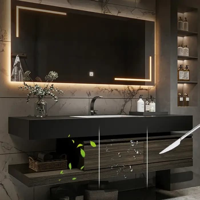 80 cm salle de bain vanité armoire avec évier et miroir