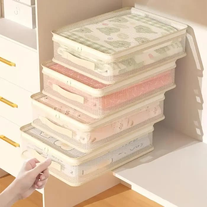 Sac de rangement empilable avec poignée pour draps