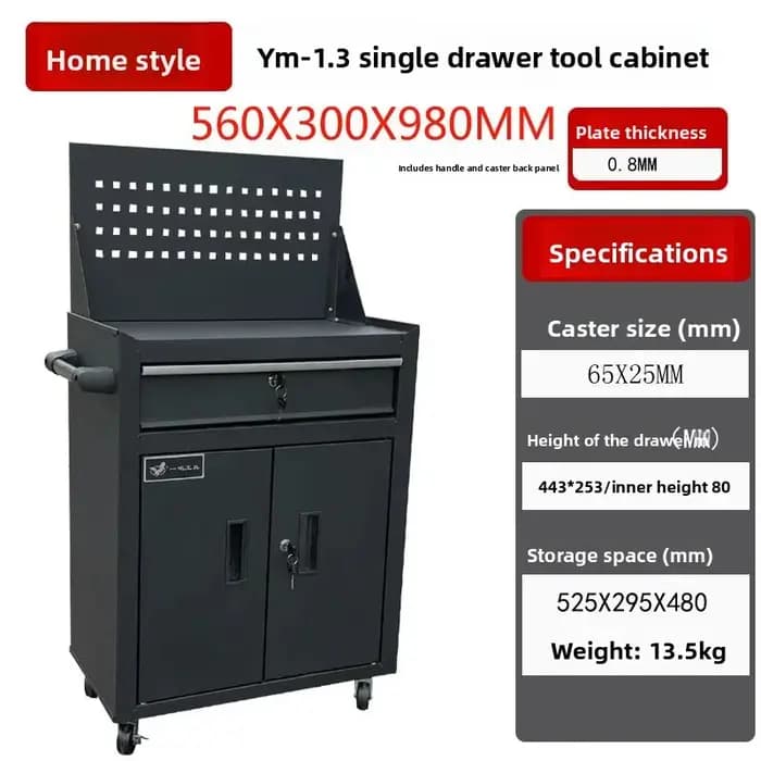 Armoire à outils robuste avec roulettes – Coffre à outils roulant en acier épais avec tiroirs verrouillables et organisateur de rangement pour garage et atelier