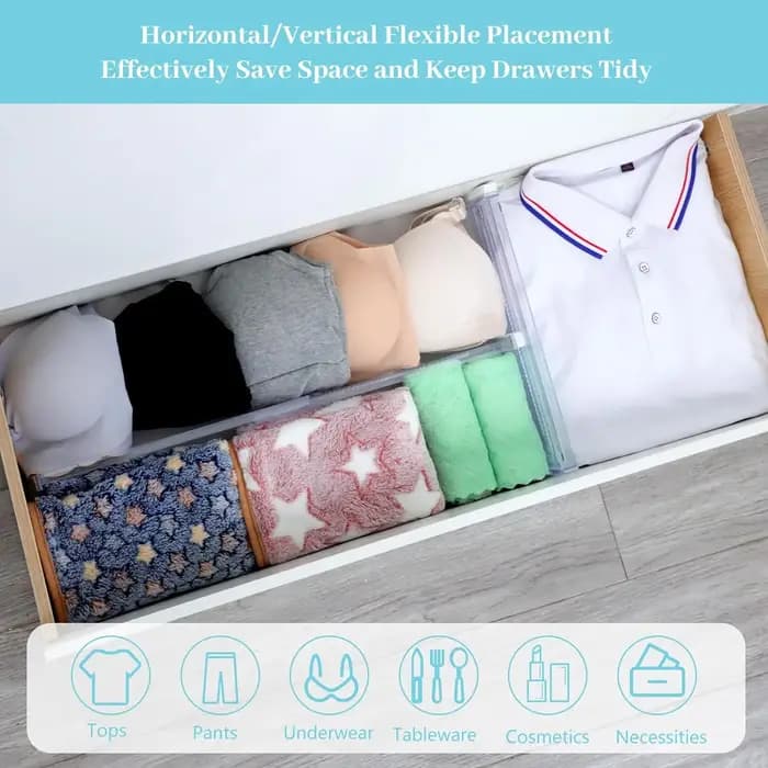 Séparateurs de tiroirs, organisateur de tiroir réglable de 6 paquets, organisateur de commode extens