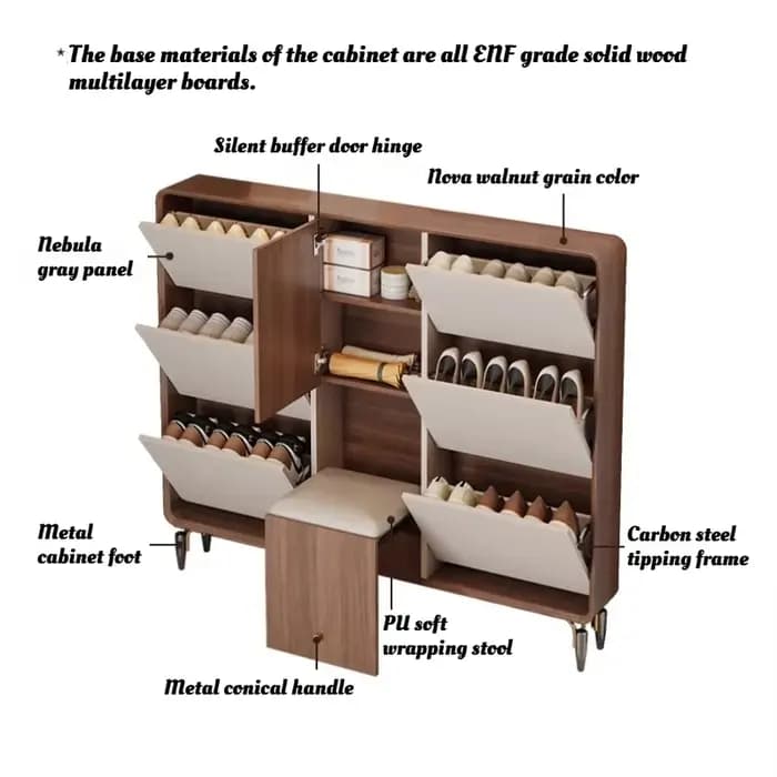 Meuble à chaussures moderne et étroit pour entrée