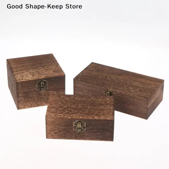 Boîte de rangement carrée à charnières pour bijoux et artisanat