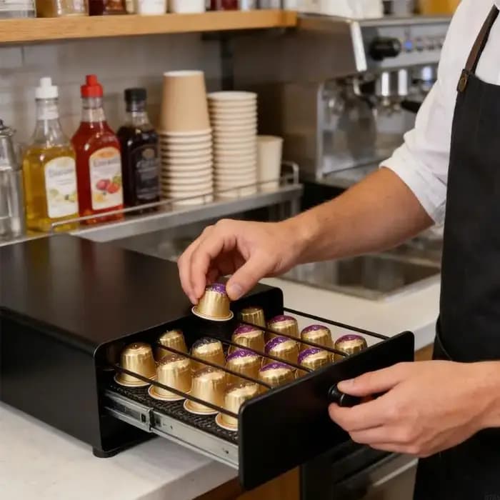 Tiroir rangement pour dosettes café pour 40 Capsules