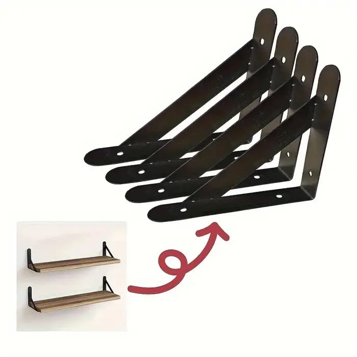 Supports d'étagère triangulaires en métal noir