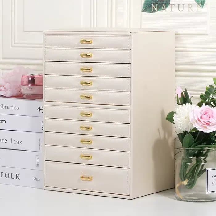 Grande boîte de rangement pour bijoux pour femmes