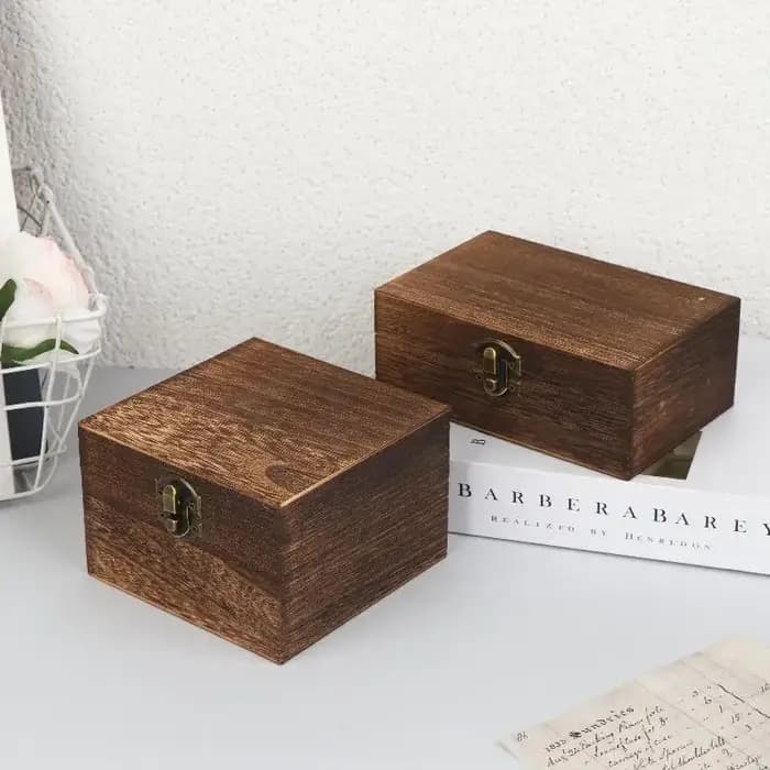Nouvelles boîtes en bois vintage avec couvercle